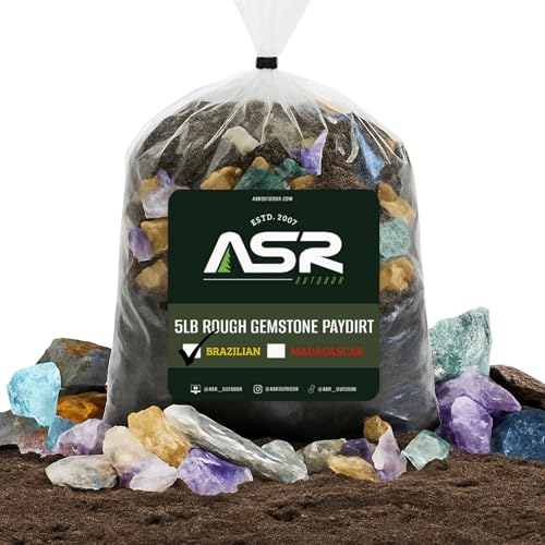 ASR Outdoor 5lb Rough Brazilian Gemstone Paydirt Bag, Rocks and Minerals Collection, Sift, Sort and Find Treasure - style: 5lb Brazilian Paydirt Bag