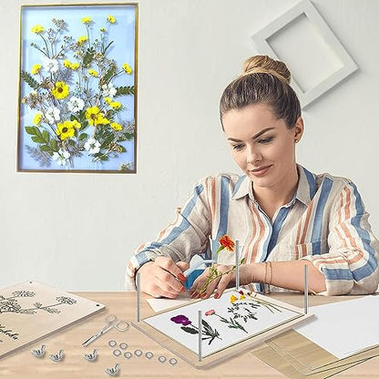 Rhykoka Large Flower Press, 10 Layers 11.8 x 8.3 Inches Wood Leaf Flower Press Kit for Adults, Teens