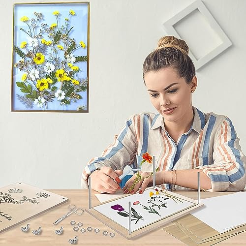 Rhykoka Large Flower Press, 10 Layers 11.8 x 8.3 Inches Wood Leaf Flower Press Kit for Adults, Teens