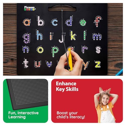 PicassoTiles Magnetic Letter Practice Board, 2-in-1 ABC Tracing Pad, Age 3+ - style: 2-in-1 Alphabets