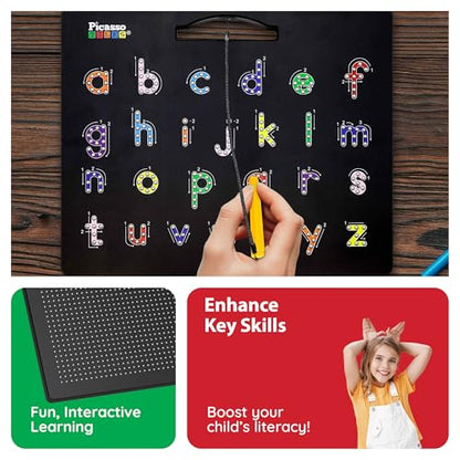 PicassoTiles Magnetic Letter Practice Board, 2-in-1 ABC Tracing Pad, Age 3+ - style: 2-in-1 Alphabets