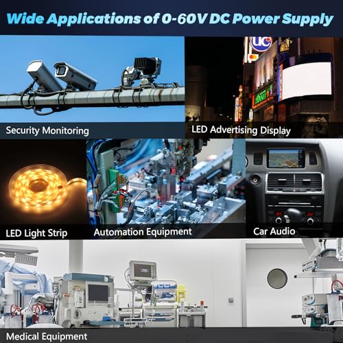 Upgraded AC to DC Converter 5V 12V 24V 30V 48 60v DC Power Supply Adjustable 0-60V 0-8.3A 500W Switching Power Supply for Led Strip, Motor Pump, CCTV, 3D Printer, Lab Computer
