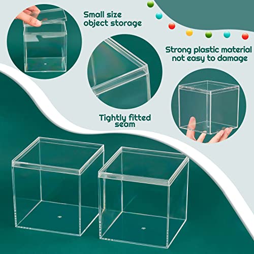 Blulu 8 Pcs Clear Acrylic Box with Lid, 3.9 x 3.9 x 3.9 Inch, Classic Style - size: 3.9 x 3.9 x 3.9 Inch, style: Classic style