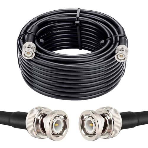MOOKEERF RG8X BNC Male to BNC Male Coaxial Cable 35FT 50 ohm Ultra Low Loss for Antenna, RF Radio, Modem, Oscilloscope, Spectrum, Analyzer, Signal Generator - size: 35FT