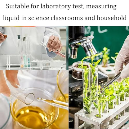 5PCS 10ml Measuring Cylinder, Plastic Transparent Graduated Cylinder, Science Test Tube Flask, 2-Sided Bule Measuring Lines Graduated Cylinder Beaker - size: 10ml