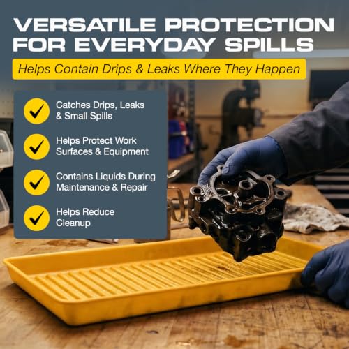 Eagle Spill Containment Utility Tray, 5 Gallon Sump, Made in USA, Yellow - color: Yellow