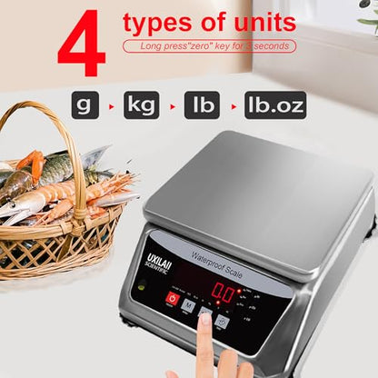 UXILAII Professional Waterproof Scale Stainless Steel Scale 110V 30kg 1g - size: 30kg1g(66lb)