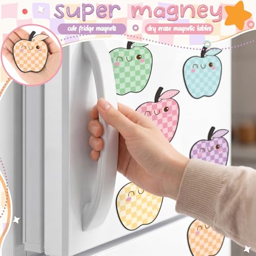 48 Pcs Pastel Dry Erase Magnetic Labels, Fruit - style: Fruit