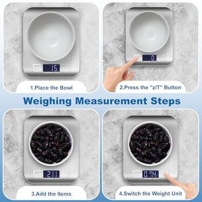 Food Scale, Digital Kitchen Scale for Kitchen 1g Precision, 11lb