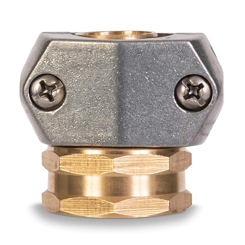 Gilmour Pro Brass Garden Hose Repair Kit Clamp Mender, Female Hose End Repair for 5/8" and 3/4" Water Hose Fittings - size: No Size