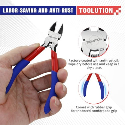 Pliers Set, Wire Cutters, Flush Cutters, Needle Nose Pliers 3 Pcs
