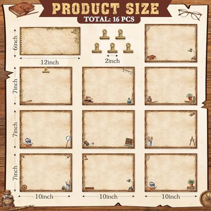 16 Pcs Magnetic Write Wipe Organization Chart, Retro - style: Retro