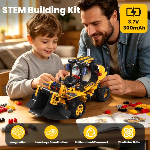 5 in 1 STEM RC Excavator Robot Building Kit Toys for Kids Boys Age 6-14
