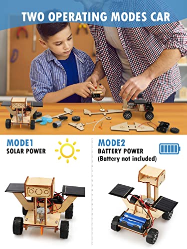 Poraxy STEM Model Car Kits, Toys for Boys Age 8-12, 5 in 1 Kids Wood Building Kit 8-10, 3D Wooden Puzzles, Educational Science Crafts Kits, Birthday Gifts for 8 9 10 11 12 13 14 Years Old Boys