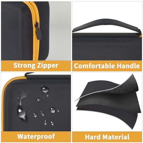 GWCASE Label Maker Case for Brother P-Touch PT-D220/ PT-D210, Box Only - color: Black and Yellow zipper