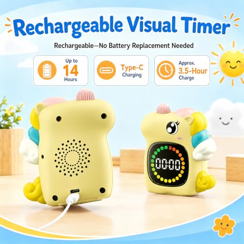 Unicorn Rechargeable 99M Visual Timer for Kids, Potty and Home Study Timer