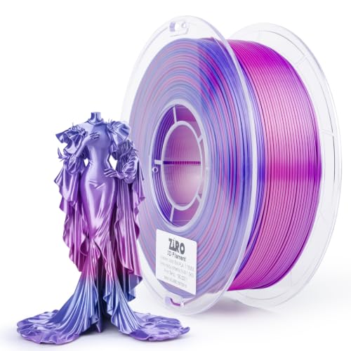 ZIRO Shining Fast Color Change PLA, Multicolors Filament 2.2lbs, Romantic - color: Romantic (Silky)