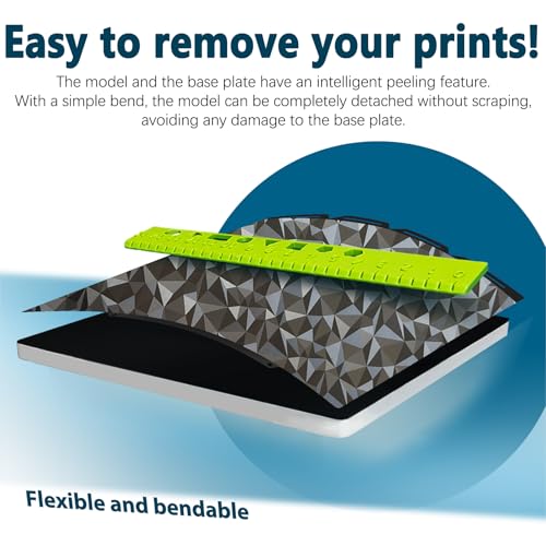 for Snapmaker U1 Build Plate PEO PET 270x270mm Double-Sided Texture PEI Heated Bed Platform, Flexible and Detachable Heatingbed Made of Spring Steel for Snapmaker U1 Parts（Carbon Fiber + Diamond） - color: PEO+PET