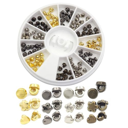 120pcs Super Mini Shank Buttons & Super Tiny Metal Charms - 3mm (1/8") Diameter for DIY Crafts, Sewing, mini Clothes Accessories Small,Project Making（4 Colors Mixed）