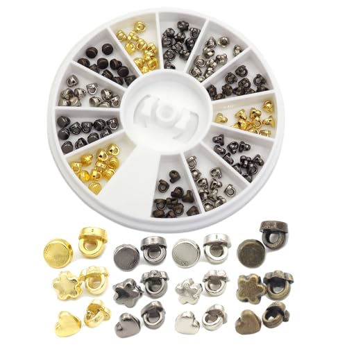 120pcs Super Mini Shank Buttons & Super Tiny Metal Charms - 3mm (1/8") Diameter for DIY Crafts, Sewing, mini Clothes Accessories Small,Project Making（4 Colors Mixed）