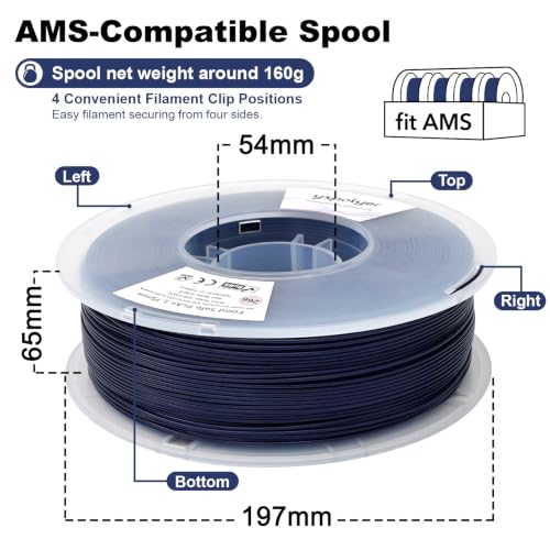 YXPOLYER PLA Plus 3D Printer Filament Food Grade PLA+ Old Glory Blue - color: Old Glory Blue