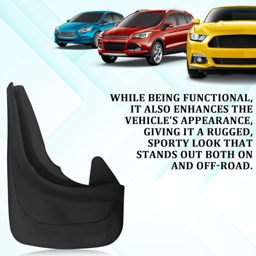 Mud Flaps Splash Guard, Front and Rear Tire Protector No Drilling Large Mud Guards Fenders Universal for Cars Trucks SUVs All Weather Wheel Mudgflaps Automotive Exterior Accessories (Set of 2)