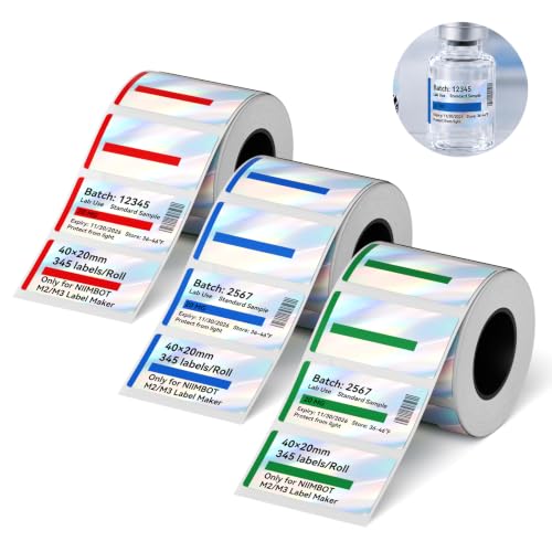 NIIMBOT M2/M3 Thermal Transfer Labels 3 Rolls Pack,Only for NIIMBOT M2/M3 - size: 3 Rolls MIX Size 4