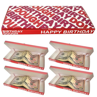 4 Pack Birthday Dough Gift Box – Funny Donut-Themed Money Holder for Cash, Gift Cards, Scratch-Offs – Gag Birthday Box for Men Women Family Friends – Foldable Treat Style - color: 4 Pack Dough