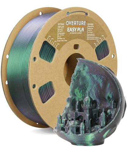 OVERTURE Shimmer PLA 1.75mm, Color Change Filament, 1kg Shimmer Dark Green - color: Shimmer Dark Green