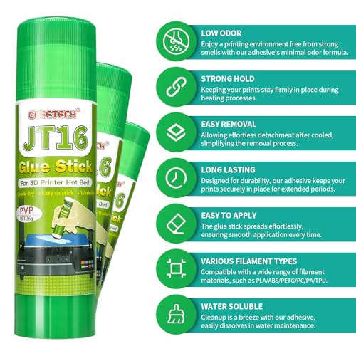 Geeetech 6‑Pack 3D Printer Glue Sticks, 36g, Enhanced First Layer Adhesion - color: 6 PC