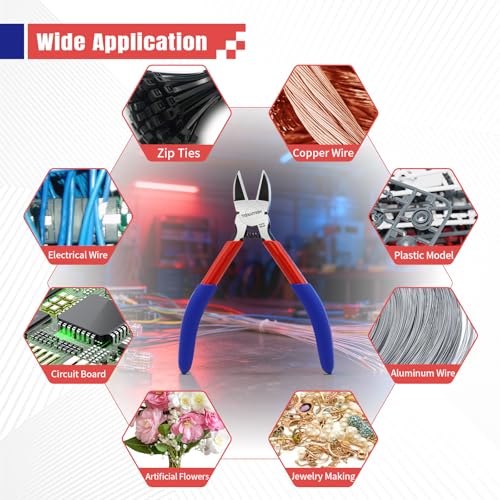 2 Pcs Wire Cutters and Micro Flush Cutter Set, 5 Inch
