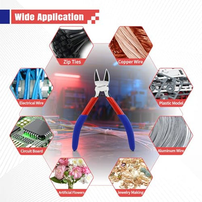 2 Pcs Wire Cutters and Micro Flush Cutter Set, 5 Inch