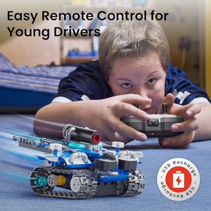 Sillbird STEM Robot Building Kit with Remote Control Gifts for Boys 8-14 - color: Blue