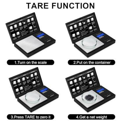 Fuzion Digital Pocket Gram Scale 0.01g x 200g, with 100g Calibration Weight - color: Black