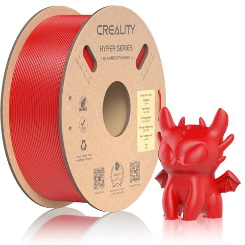 Official CREALITY Hyper PLA Filament 1.75mm, High Speed PLA 30-600mm/s Rapid 3D Printer Filament, Dimensional Accuracy +/-0.02mm, Stronger Toughness, Fit Most FDM 3D Printers，1KG(2.2lbs) Spool Red - color: Red