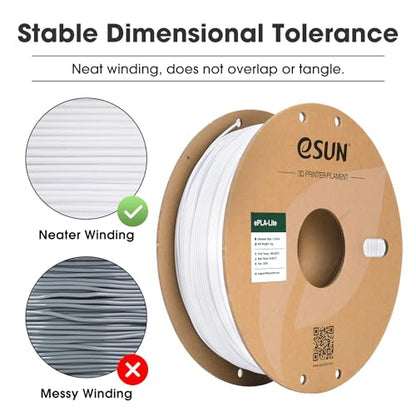 eSUN PLA Filament 1.75mm, High Toughness 3D Printer Filament Upgraded PLA Filament, Dimensional Accuracy +/- 0.03mm, 1KG Cardboard Spool (2.2 LBS) 3D Printing Filament for 3D Printers, Cold White - color: Cold White, size: PLA 1.75MM - 1KG