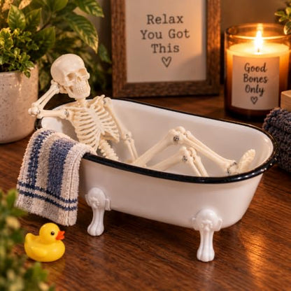 Mini Skeleton Model, 7.8" Small Anatomy Skeleton Figure, Movable Arms and Legs, Human Body Model with Base, Human Bones for Teaching Tool, Decoration - size: 7.8" Skeleton model