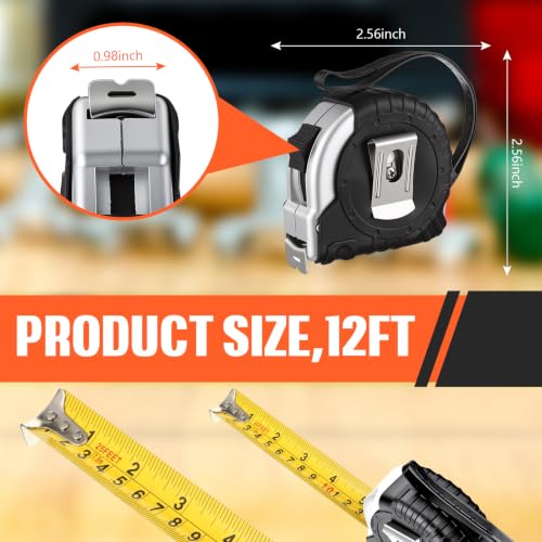 Copkim 50 Pieces 12 Ft Tape Measure Retractable Bulk - color: Silver
