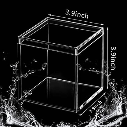 Blulu 8 Pcs Clear Acrylic Box with Lid, 3.9 x 3.9 x 3.9 Inch, Classic Style - size: 3.9 x 3.9 x 3.9 Inch, style: Classic style