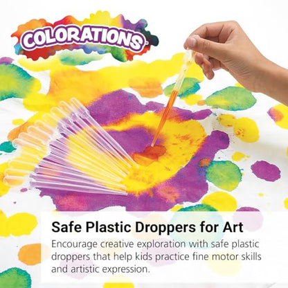 Colorations Super-Safe Plastic Droppers, Set of 12, Ages 3+, PreK+