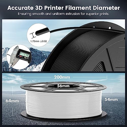 SUNLU PLA 3D Printer Filament, Black & White, 4KG - color: Black+black+white+white, size: 4 kg