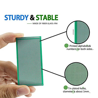 Double Sided PCB Board,D DZRCOXI Large PCB Circuit Board Protoboard 50PCS 13X25CM for DIY Soldering Electronic Projects Compatible with Arduino Kits (13X25CM-50Pcs) - style: 13X25CM-50Pcs