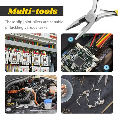 Mini Pliers Set, 8pcs Long Nose Pliers with Comfort Grip Handles for Making Crafts, Electronic Repairing & Jewelry, Multi Purpose Jewelry Making Tools, DIY Nippers Repair Tool Kit