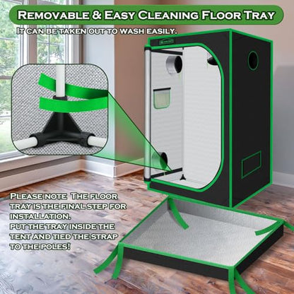 Grow Tent for Plants 48"x48"x78" Mylar Hydroponic Growing Tents - size: 48"x48"x78"