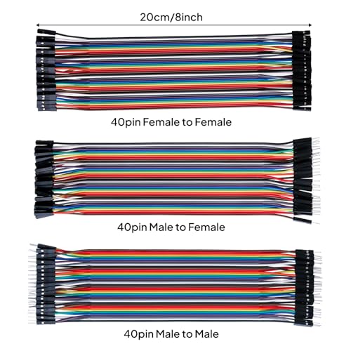 ELEGOO 525pcs Resistor Kit and 120pcs Dupont Wires, for Breadboard Circuits, Prototyping, STEM Labs and Electronics Practice