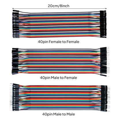 ELEGOO 525pcs Resistor Kit and 120pcs Dupont Wires, for Breadboard Circuits, Prototyping, STEM Labs and Electronics Practice