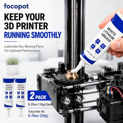 focopot Gear Floss 3D Printer Cleaning Rope 50 Pack,2 Grease