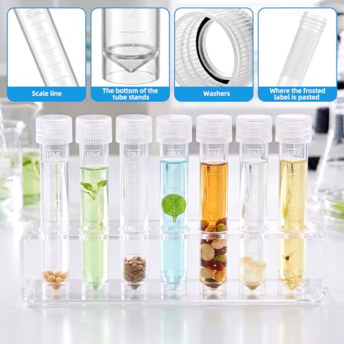 Twdrer 50 Pcs 10ml Plastic Graduated Vials - size: 10ml