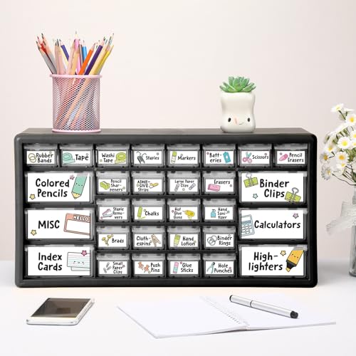 Frienda 84 Pcs 4 Sheet Classroom Toolbox Labels for Teacher,Cute - style: Cute