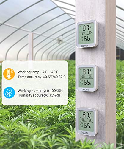 Govee Indoor Hygrometer Thermometer H5075 with Bluetooth App Control - color: Grey, size: 1 Pack